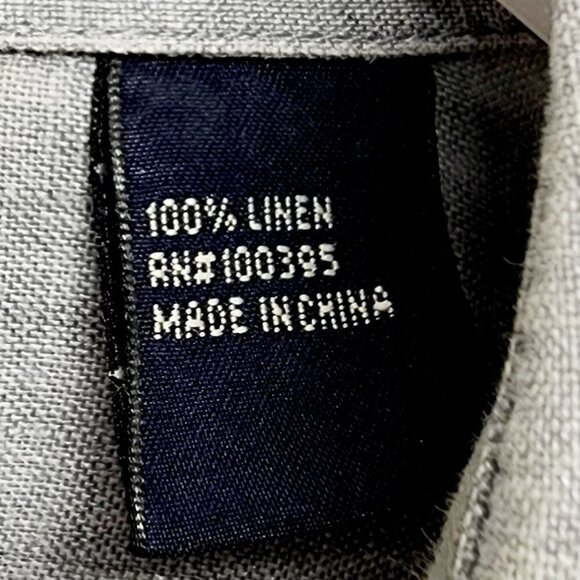 Nat Nast shirt American Fit Luxury Gray Short Sleeve Button-Up  L 100% Linen - Picture 2 of 8